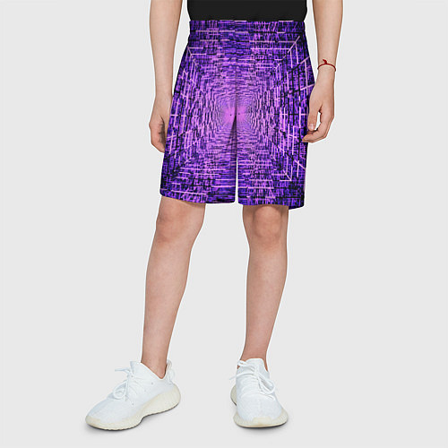 Детские шорты Фантастические фиолетовые лучи / 3D-принт – фото 3