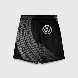Шорты детские Volkswagen tire tracks, цвет: 3D-принт
