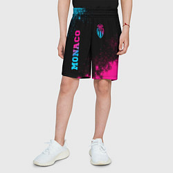 Шорты детские Monaco - neon gradient: надпись, символ, цвет: 3D-принт — фото 2