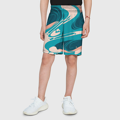 Детские шорты Абстрактные разводы - текстура / 3D-принт – фото 3