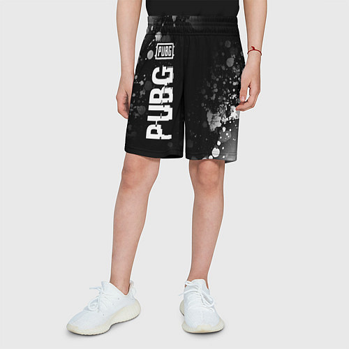 Детские шорты PUBG glitch на темном фоне: по-вертикали / 3D-принт – фото 3