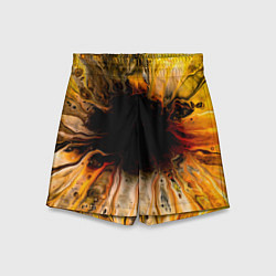 Детские шорты Жёлтые текущие краски