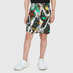 Шорты детские Абстракция-взрыв эмоций, цвет: 3D-принт — фото 2