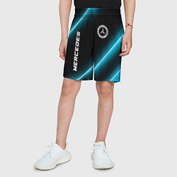 Шорты детские Mercedes неоновые лампы, цвет: 3D-принт — фото 2