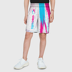 Шорты детские Totoro neon gradient style: по-вертикали, цвет: 3D-принт — фото 2