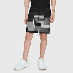 Шорты детские Белые блоки в тьме, цвет: 3D-принт — фото 2