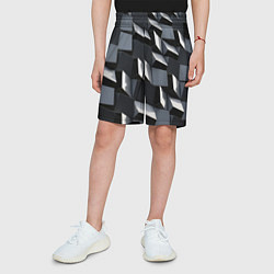 Шорты детские Выпирающие кубы - металлическая броня, цвет: 3D-принт — фото 2