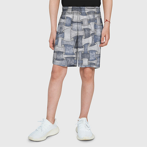 Детские шорты Джинсовый паттерн / 3D-принт – фото 3