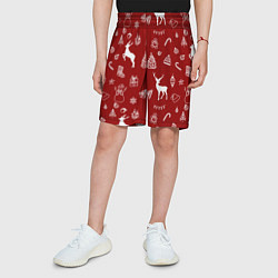 Шорты детские Новогоднее настроение уют, цвет: 3D-принт — фото 2