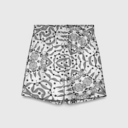 Шорты детские Орнамент цветочный кружевной, цвет: 3D-принт