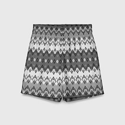 Шорты детские Серый геометрический полосатый орнамент, цвет: 3D-принт