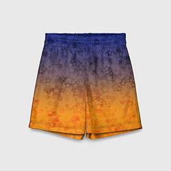 Шорты детские Желто-синий звездный узор, цвет: 3D-принт