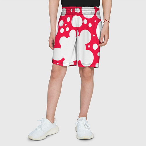 Детские шорты Красное в белый горошек / 3D-принт – фото 3