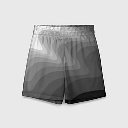 Шорты детские Черно белые волны, цвет: 3D-принт