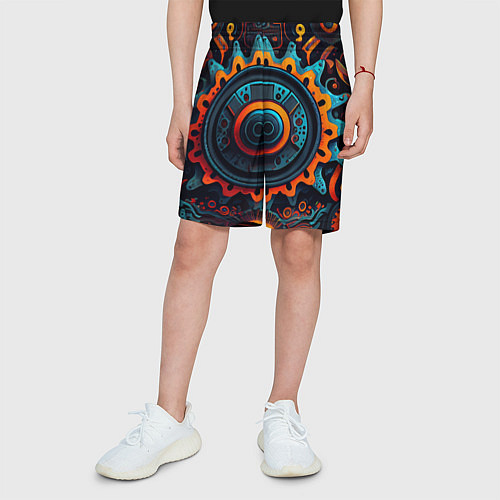 Детские шорты Узор, шестеренка, стимпанк / 3D-принт – фото 3
