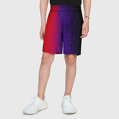 Детские шорты Красные, чёрные, синие капли / 3D-принт – фото 3