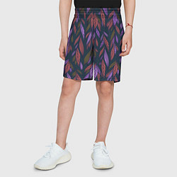 Шорты детские Лиственный узор, цвет: 3D-принт — фото 2