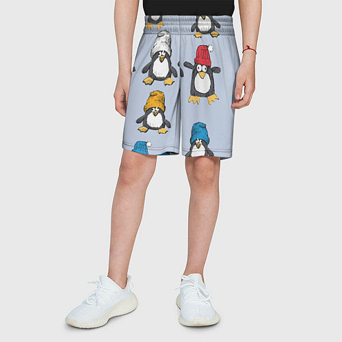 Детские шорты Смешные пингвины / 3D-принт – фото 3