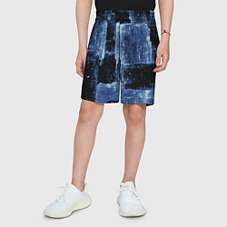 Шорты детские Синий абстракт, цвет: 3D-принт — фото 2