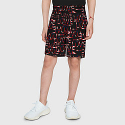 Шорты детские Love паттерн, цвет: 3D-принт — фото 2