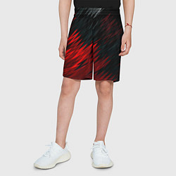 Шорты детские Черно-Красная штриховка, цвет: 3D-принт — фото 2