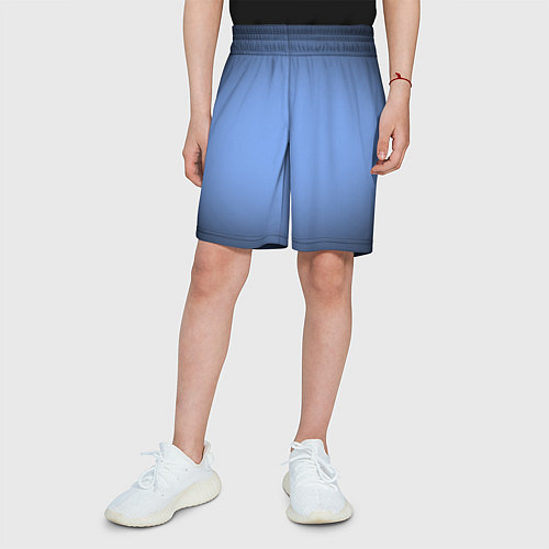 Детские шорты Васильковый оттенок с черной виньеткой / 3D-принт – фото 3