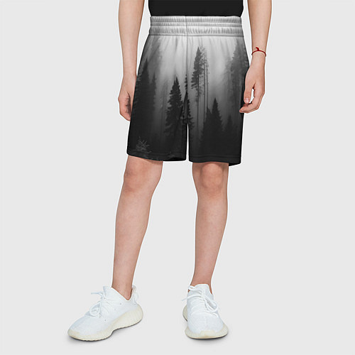 Детские шорты Красивый лес и туман / 3D-принт – фото 3