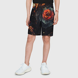 Шорты детские Midjourney Цветок вулкан, цвет: 3D-принт — фото 2