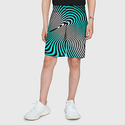 Шорты детские Оптические волны психоделика, цвет: 3D-принт — фото 2