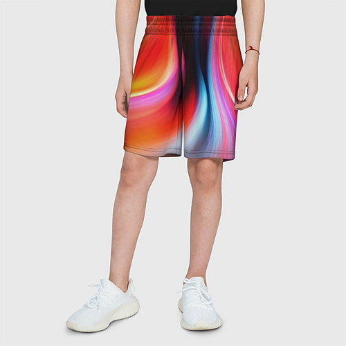 Детские шорты Радужные волны / 3D-принт – фото 3