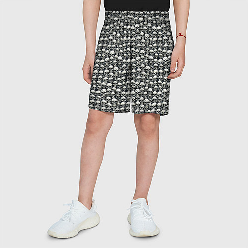 Детские шорты Узор из черепов / 3D-принт – фото 3