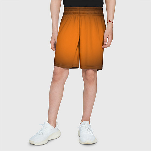 Детские шорты Кислотный оранжевый с градиентом / 3D-принт – фото 3
