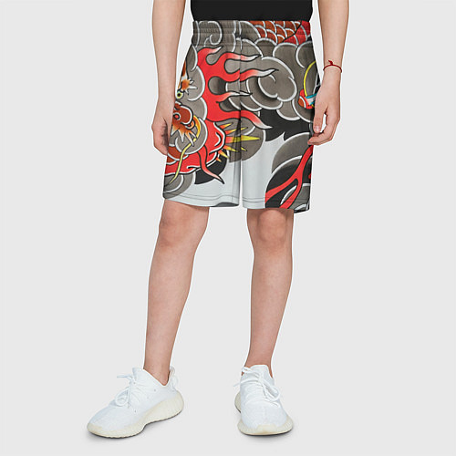 Детские шорты Иредзуми: дракон в дыму / 3D-принт – фото 3