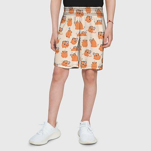 Детские шорты Человек-бензопила - Почита и хлебушек / 3D-принт – фото 3