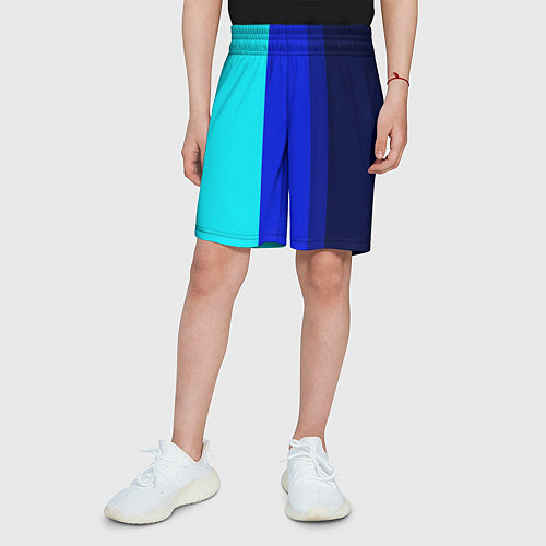 Детские шорты Контрастные вертикальные полосы / 3D-принт – фото 3