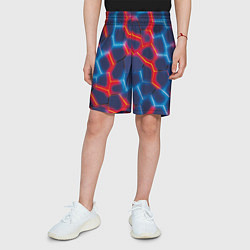 Шорты детские Красный и синий неон, цвет: 3D-принт — фото 2