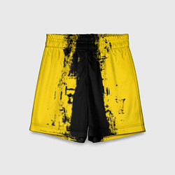Шорты детские Вертикальная черно-желтая полоса Cyberpunk 2077, цвет: 3D-принт