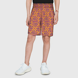 Шорты детские Фиолетовый векторный узор, цвет: 3D-принт — фото 2