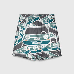 Шорты детские Абстракция машина, цвет: 3D-принт