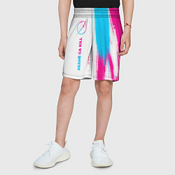 Шорты детские Akame ga Kill neon gradient style: по-вертикали, цвет: 3D-принт — фото 2