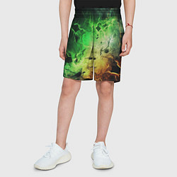 Шорты детские Зеленый взрыв, цвет: 3D-принт — фото 2