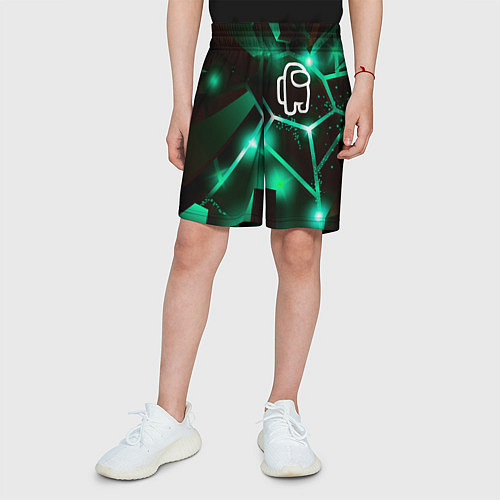 Детские шорты Among Us разлом плит / 3D-принт – фото 3