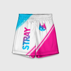 Шорты детские Stray neon gradient style: надпись, символ, цвет: 3D-принт