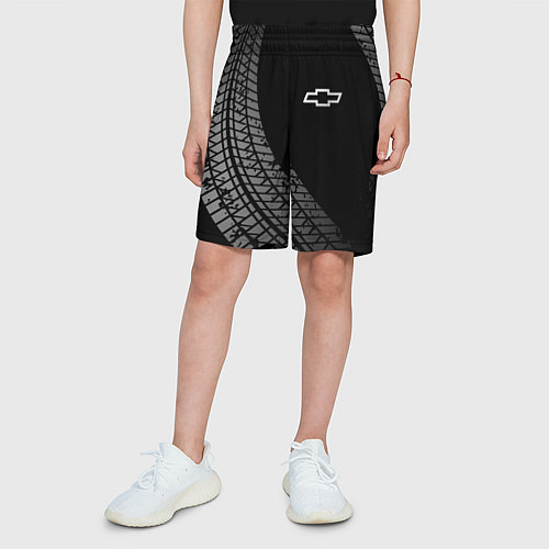 Детские шорты Chevrolet tire tracks / 3D-принт – фото 3