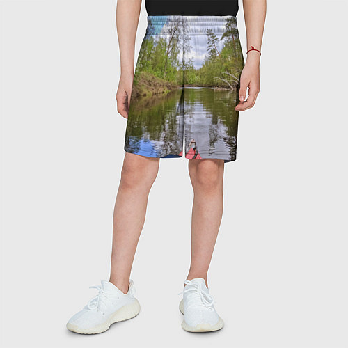 Детские шорты Красная байдарка / 3D-принт – фото 3