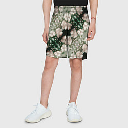 Шорты детские Нежные розовые цветочки, цвет: 3D-принт — фото 2