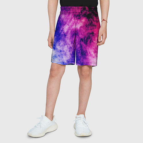 Детские шорты Неоновый дым в динамике / 3D-принт – фото 3