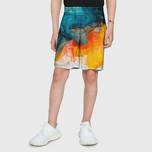 Детские шорты Синяя и оранжевая жидкости / 3D-принт – фото 3