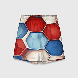 Детские шорты Большие белые синие красные плиты