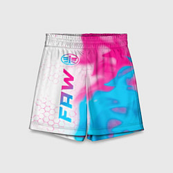 Шорты детские FAW neon gradient style: по-вертикали, цвет: 3D-принт